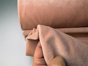 Vævet bomuldsvelour - smuk støvet rosafarvet