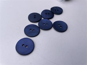 Perlemorsknap - lys marine, 18 mm, med mat overflade