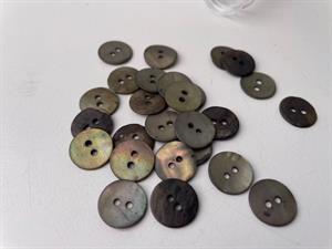 Perlemorsknap - grafitgrå, 13 mm, med mat overflade