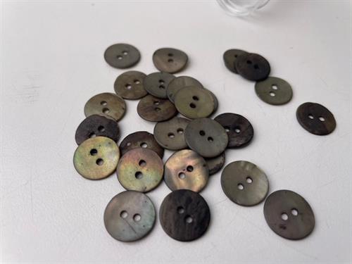 Perlemorsknap - grafitgrå, 13 mm, med mat overflade