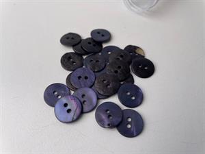 Perlemorsknap - mørk marine, 13 mm, med mat overflade