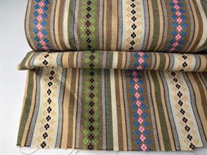 Fastvævet - inka striber i beige toner