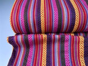 Fastvævet - inka striber i pink / orange toner