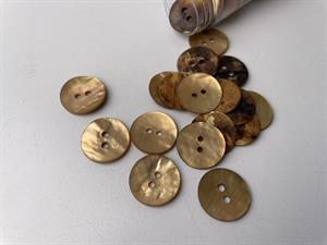 Perlemorsknap - abrikos, 18 mm, med mat overflade