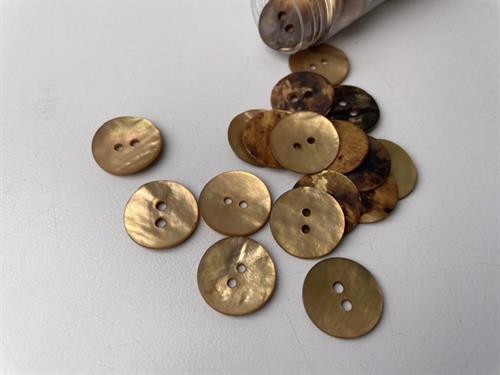 Perlemorsknap - abrikos, 18 mm, med mat overflade