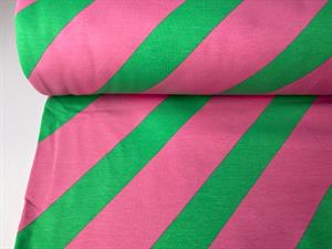 Isoli - brede lækre diagonalstriber i pink/grøn