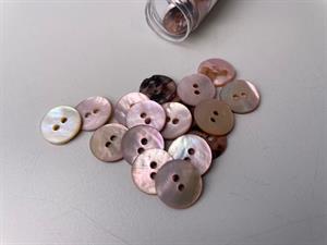 Perlemorsknap - sart rosa, 13 mm, med mat overflade
