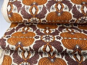 Kokka patchwork stof - crepet lækker kvalitet i cognac