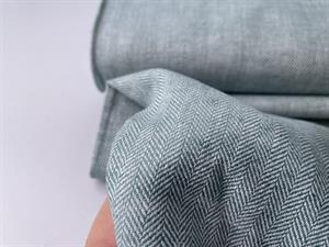 Vævet hør/bomuld - chambré herringbone mint