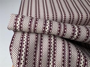 Patchwork stof - fine brune striber og prikker