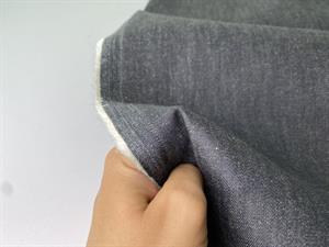 Twillvævet denim med stræk - middlegrey melange og lækker
