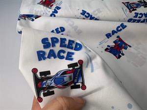 Fastvævet bomuldspoplin - cool race cars
