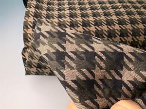 Bengalin lignende buksestof - hanefjed i grøn og brun