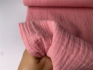 Dobbelt gauze - florlet i varm rosa, økologisk