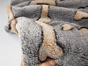 Koralfleece - grå med beige kødben