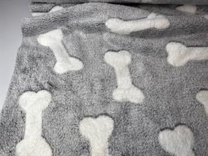 Koralfleece - grå med hvide kødben