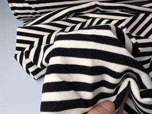 Børstet bomuldsjersey - sort og hvid