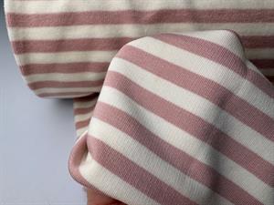 Børstet bomuldsjersey - rosa og offwhite