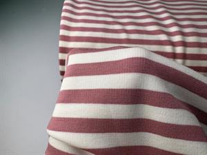 Børstet bomuldsjersey - mørk rosa og offwhite