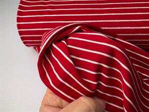 Børstet bomuldsjersey - rød og offwhite