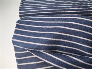 Børstet bomuldsjersey - marineblå og grå