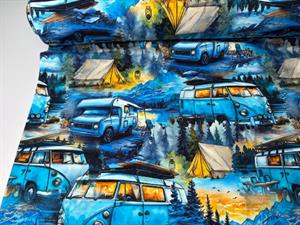 Bomuldsjersey - camping i skoven