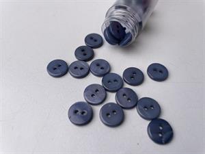 Poleret perlemorsknap - steelblue og blank, 10 mm