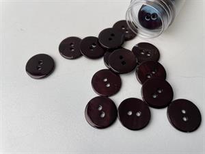 Poleret perlemorsknap - mørk kaffe og blank, 18 mm