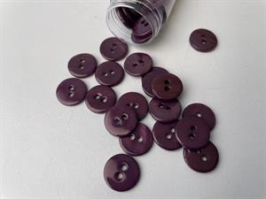Poleret perlemorsknap - støvet violet og blank, 13 mm