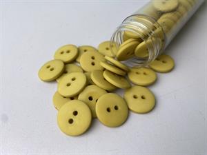 Knap - klassisk, mat og lys sennepsgul, 15 mm