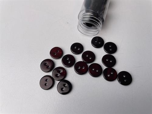 Poleret perlemorsknap - mørk intens chokoladebrun og blank, 10 mm