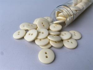 Knap - klassisk, mat og offwhite, 15 mm