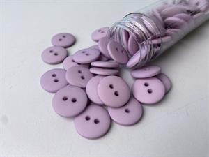 Knap - klassisk, mat og pastel lilla, 15 mm
