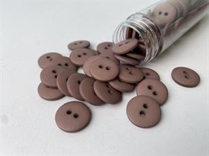 Knap - klassisk, mat og støvet mauve, 15 mm