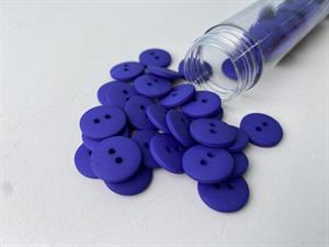 Knap - klassisk, mat og koboltblå, 15 mm