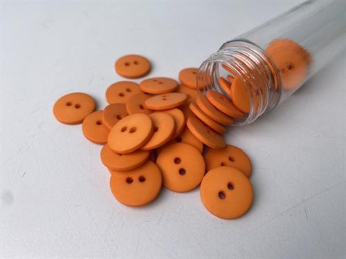 Knap - klassisk, mat og blid orange, 15 mm