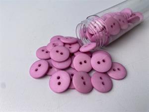 Knap - klassisk, mat og light pink, 15 mm