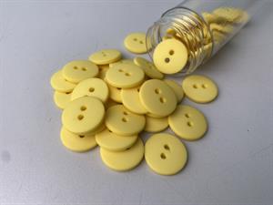 Knap - klassisk, mat og pastel gul, 15 mm
