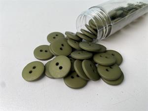 Knap - klassisk, mat og mosgrøn, 15 mm