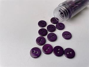 Poleret perlemorsknap - mørk violet og blank, 10 mm