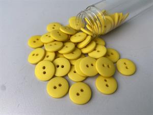 Knap - klassisk, mat og gul, 15 mm