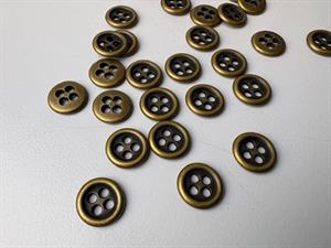 Metalknap -  fin lille skjorteknap i messing, 10 mm