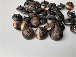 Let metalknap -  kobber med krone, 18 mm