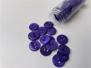 Poleret perlemorsknap - intens lilla og blank, 11 mm
