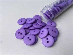 Knap - klassisk, mat og klar lavendel, 15 mm