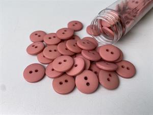 Knap - klassisk, mat og gammelrosa, 15 mm