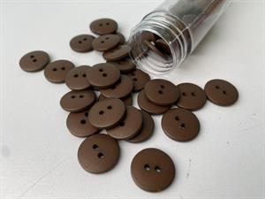 Knap - klassisk, mat og mørk chokoladebrun, 15 mm