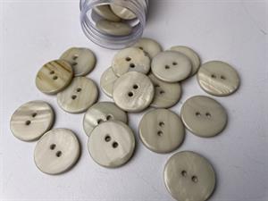 Poleret perlemorsknap - greige og blank, 18 mm