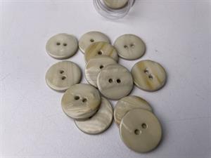 Poleret perlemorsknap - lys natur og blank, 18 mm