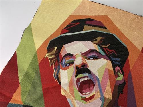 Gobelin - 1 stk. pudestykke med Charlie Chaplin, 47 cm x 47 cm